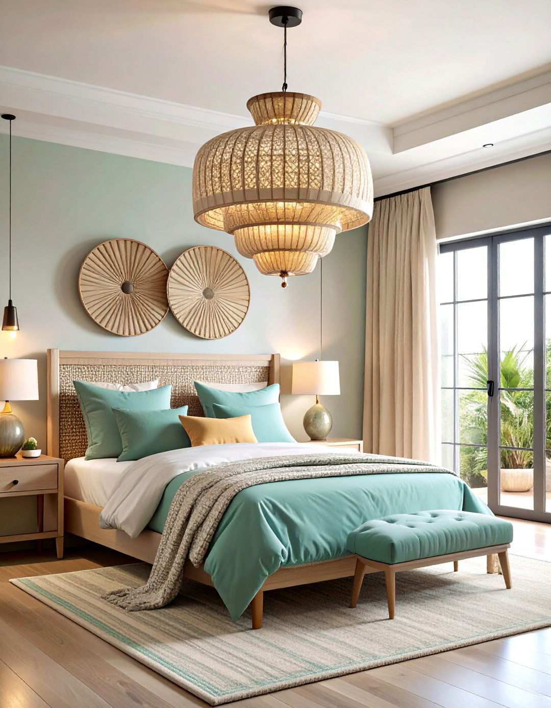Seashell Lighting Casts Coastal Glow in Any Beach Bedroom - 20 Beach Themed Bedroom Ideas