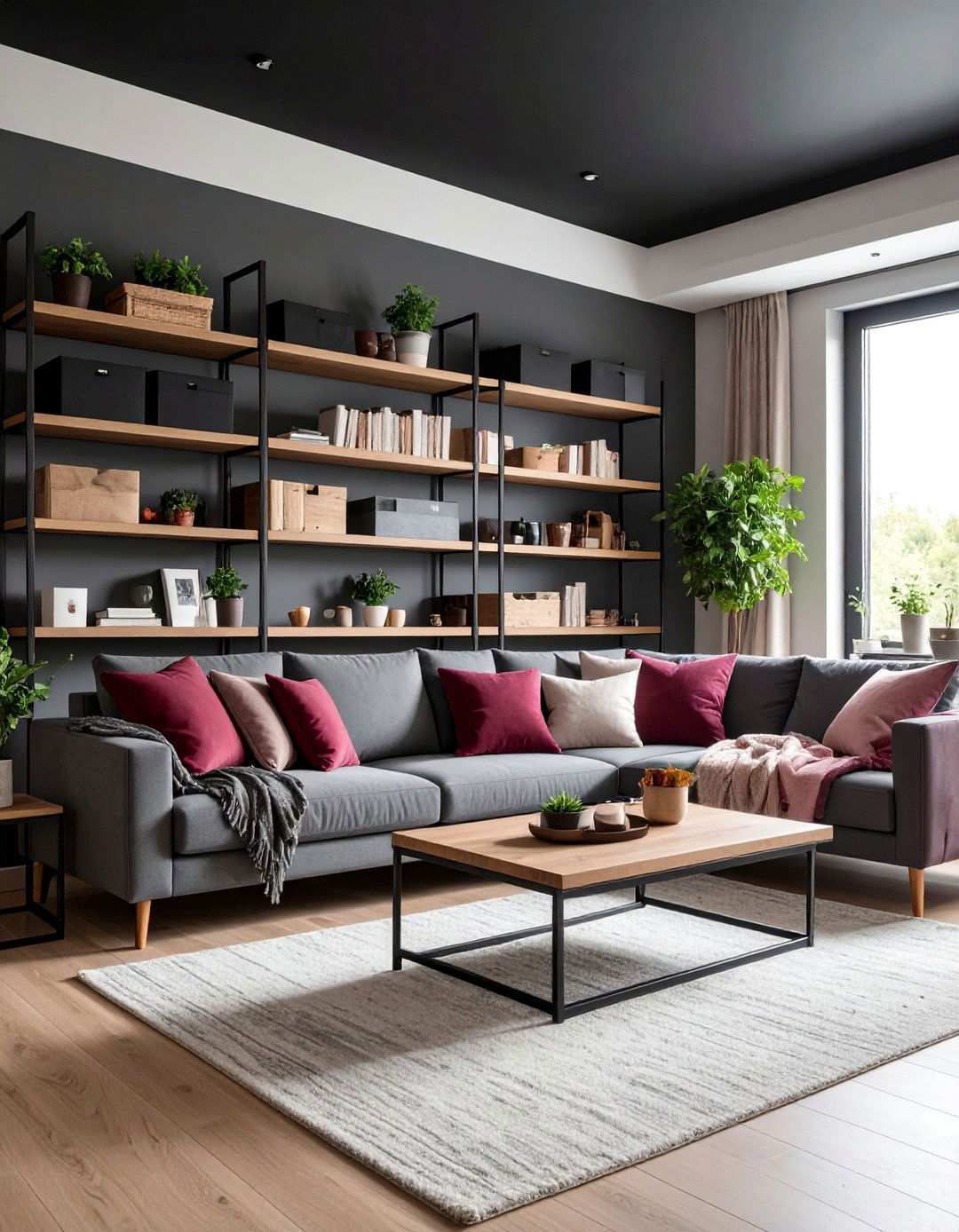 Seasonal Flexibility in Decor - 20 Black Ceiling With Grey Walls