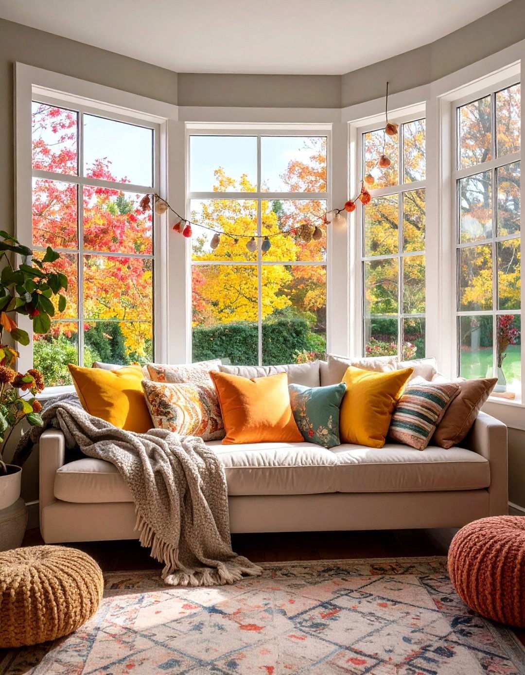 Seasonally Dressed Bay Window - 20 Bay Window Ideas