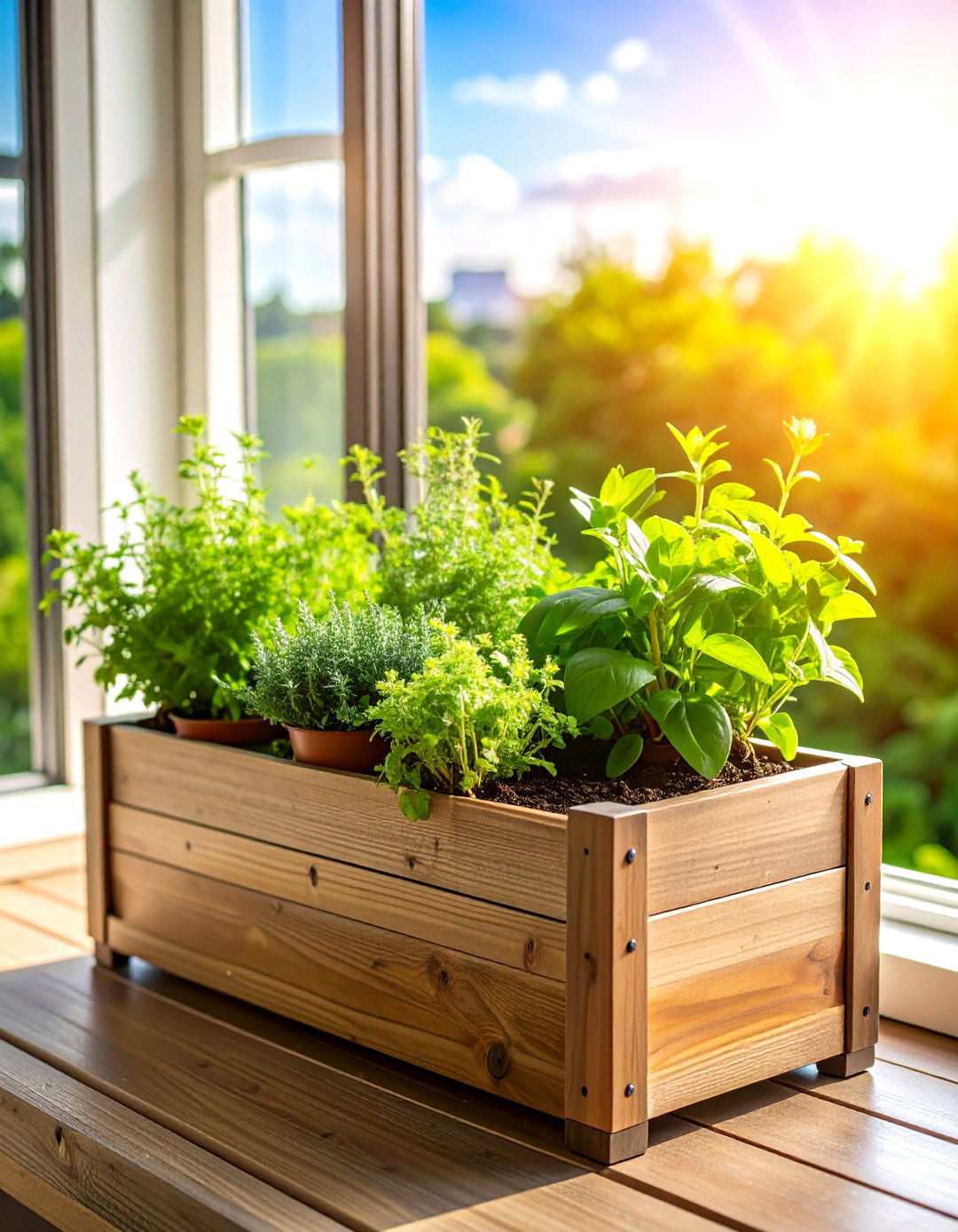 Self Watering Window Box Herb Garden - 20 Herb Garden Ideas