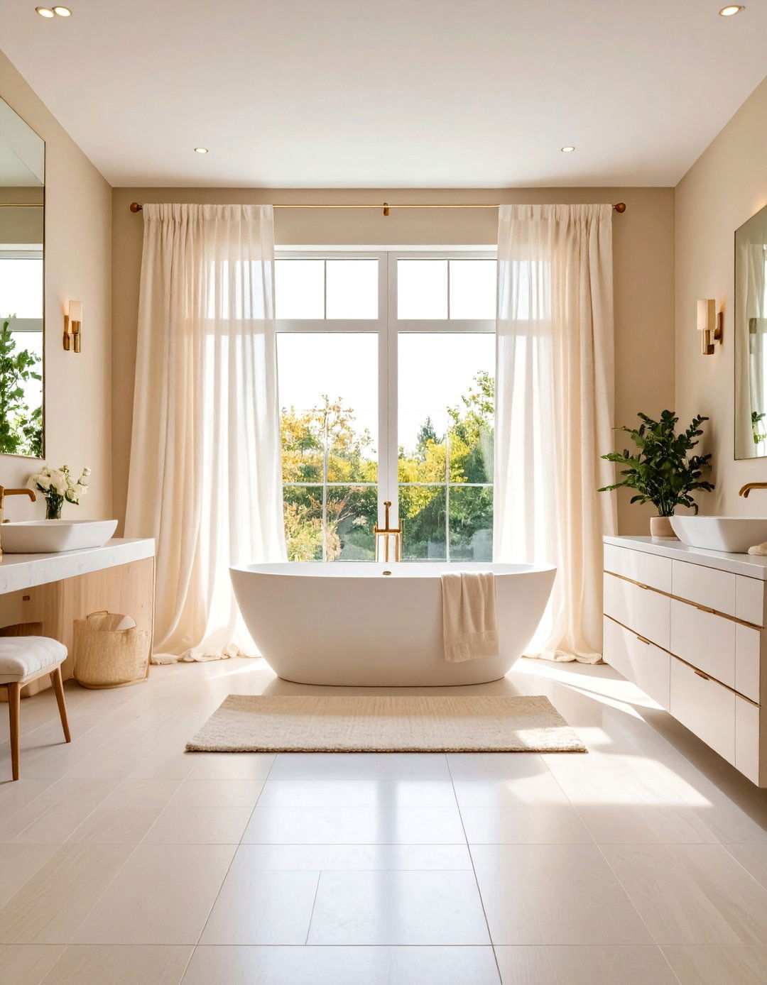 Sheer Bathroom Curtain Privacy Solutions - 20 bathroom curtain ideas