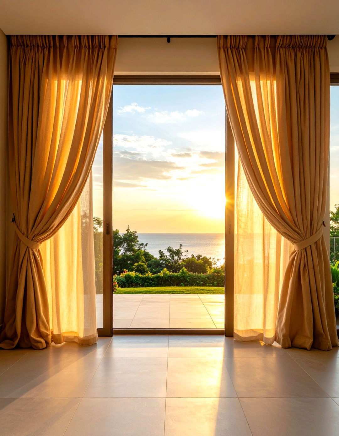 Sheer Curtains Let Sunlight Dance Across the Beach Bedroom - 20 Beach Themed Bedroom Ideas