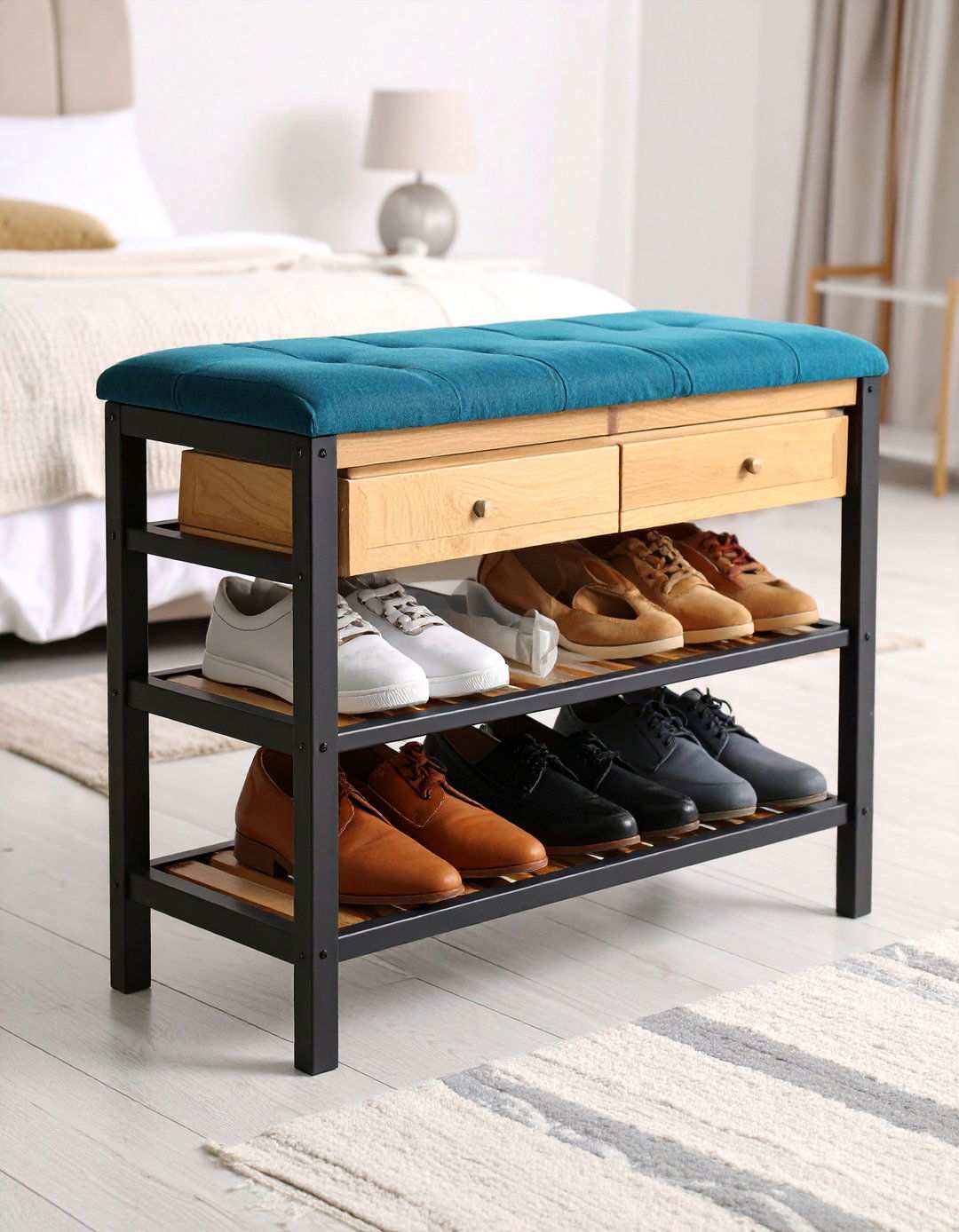 Shoe Storage Bedroom Bench for Small Spaces - 20 Bedroom Bench Ideas