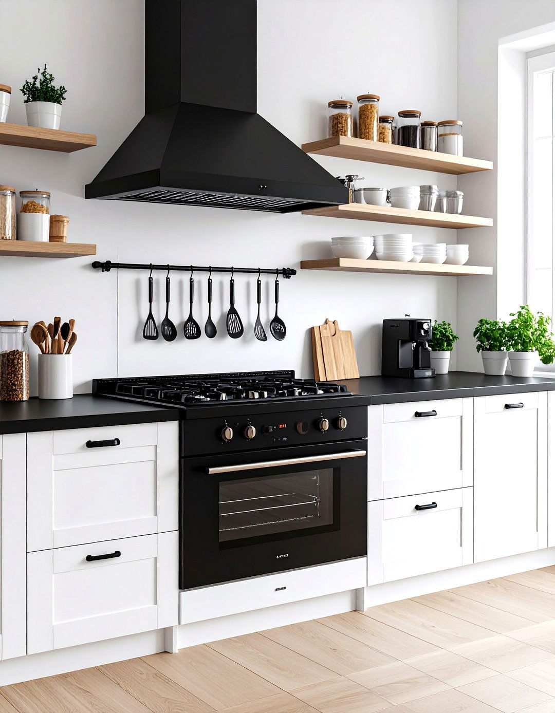 Showcase a Statement Black Range - 20 Black and White Kitchen Ideas