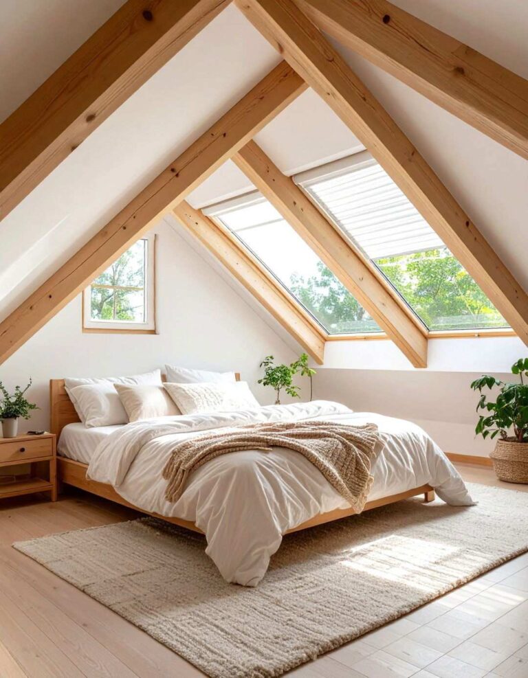 Skylights for Natural Attic Bedroom Illumination - 20 Attic Bedroom Ideas