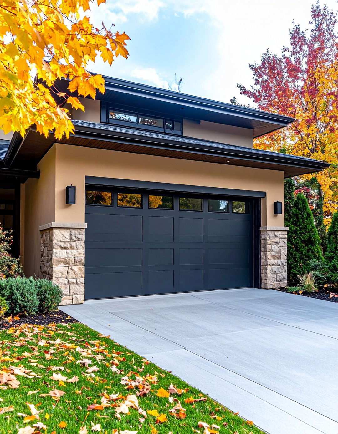 Sleek Garage Door Integration - 20 1980s House Exterior Ideas