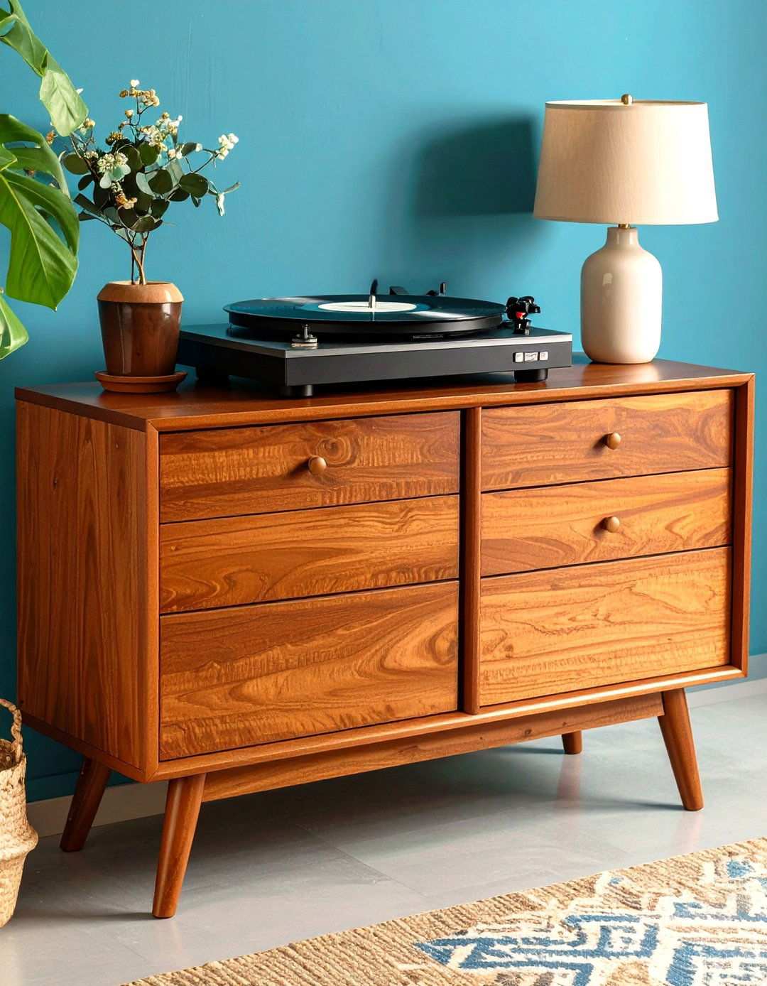 Sleek Teak Sideboard Storage - 20 1950s Living Room Ideas