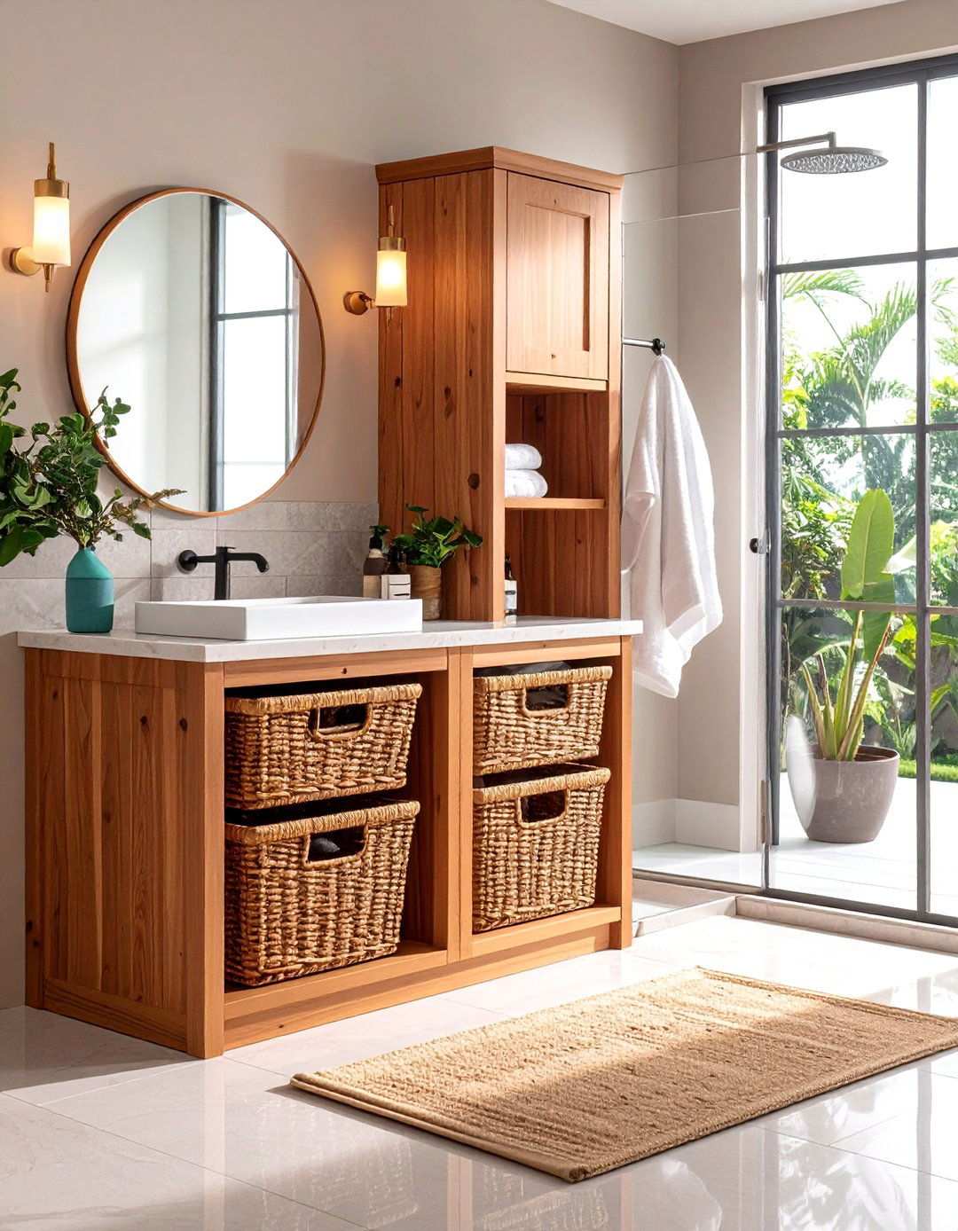 Slide Out Hamper Controls Laundry Bathroom Storage - 20 Bathroom Storage Ideas