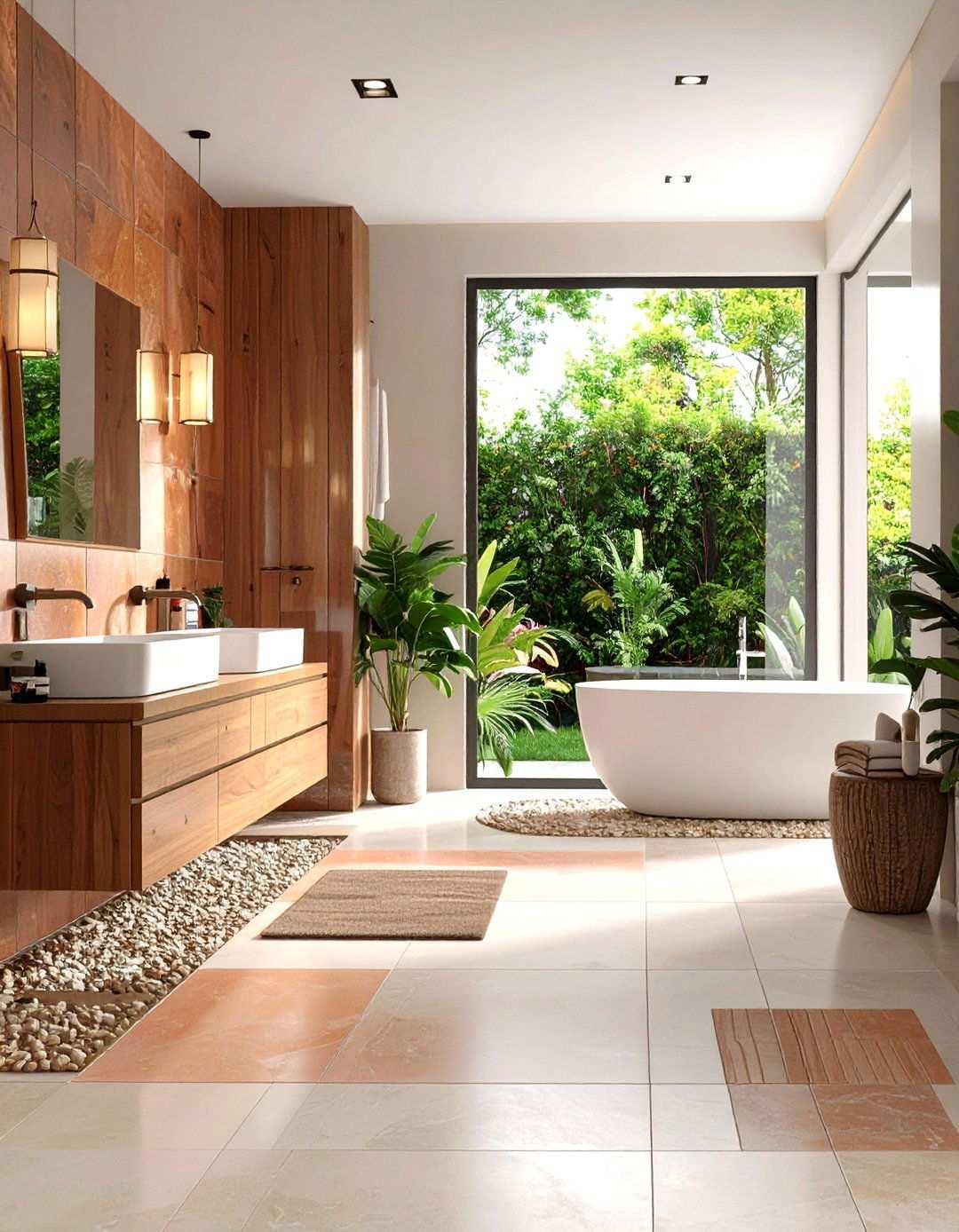 Slip Resistant Textured Porcelain Bathroom Flooring - 20 Bathroom Flooring Ideas