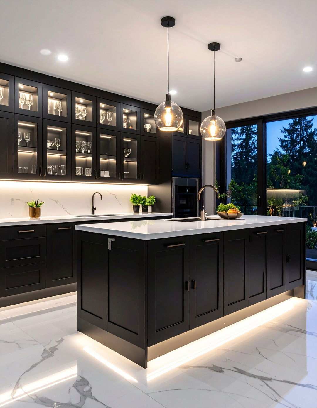 Small Space Solutions Using Black Kitchen Cabinets - 20 Black Kitchen Cabinets With White Countertops