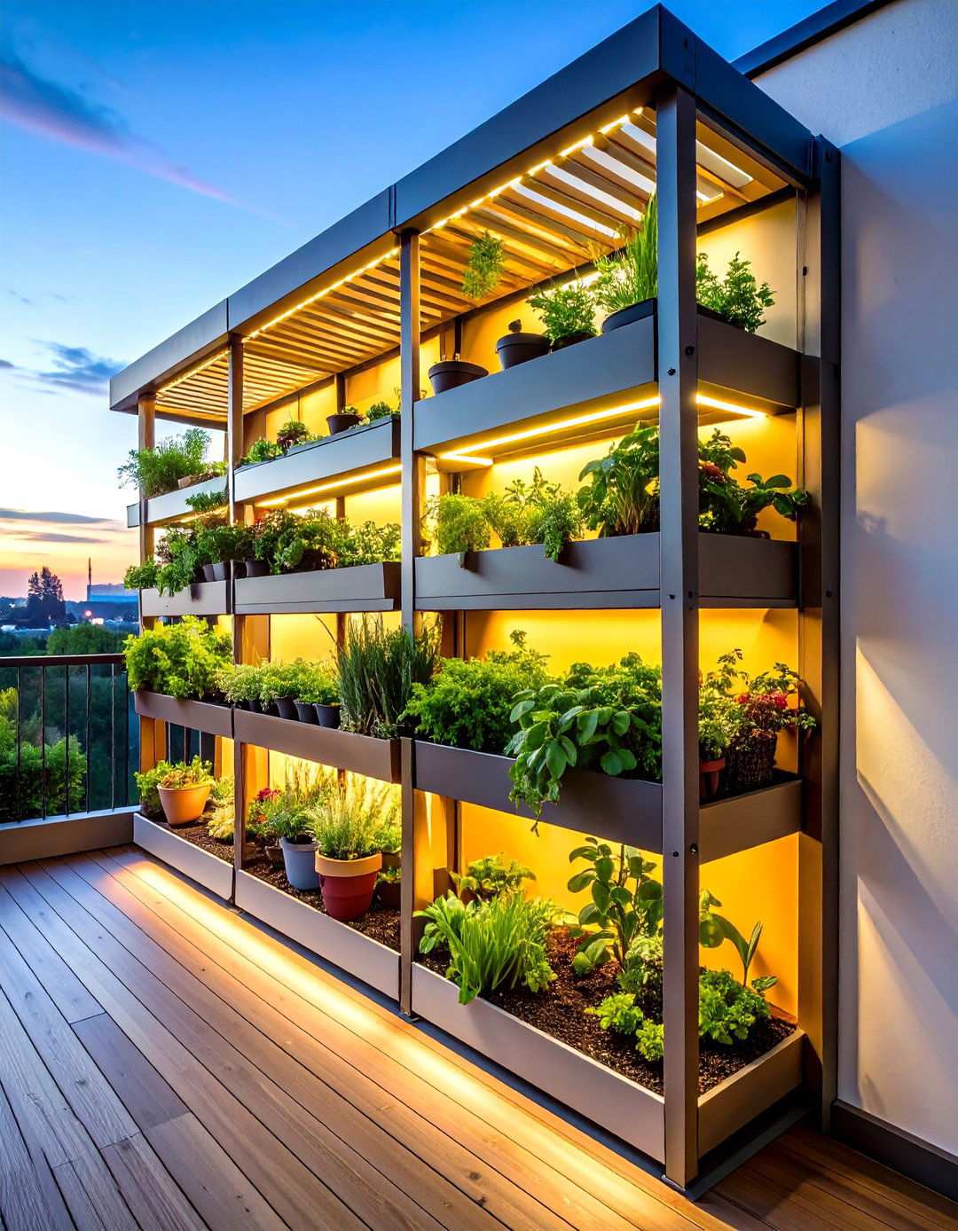 Smart Balcony Trellis with Integrated Growing Systems - 20 Balcony Trellis Ideas