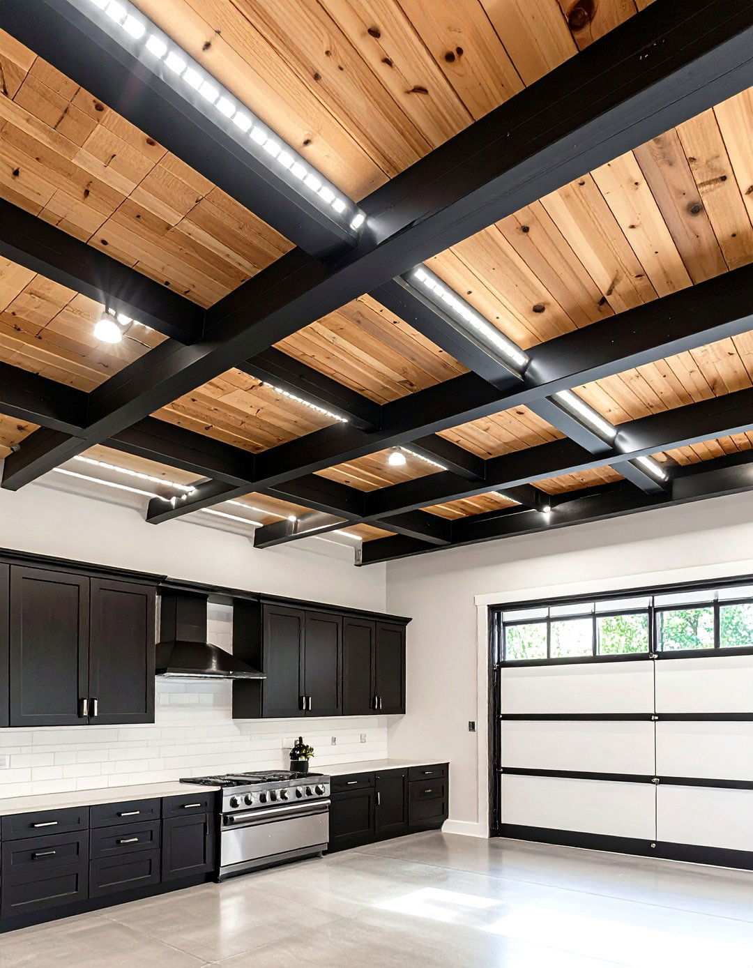 Smart Black LED Strip Lighting for Drama - 20 Black Garage Ideas