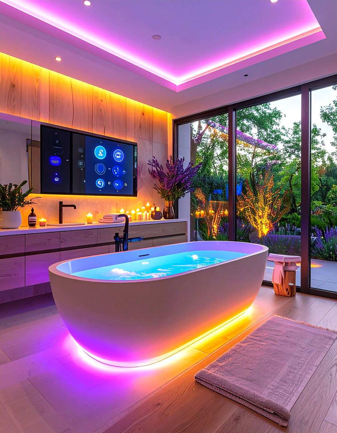 Smart Color Tunable Bathroom Lighting Scenes - 20 Bathroom Lighting Ideas