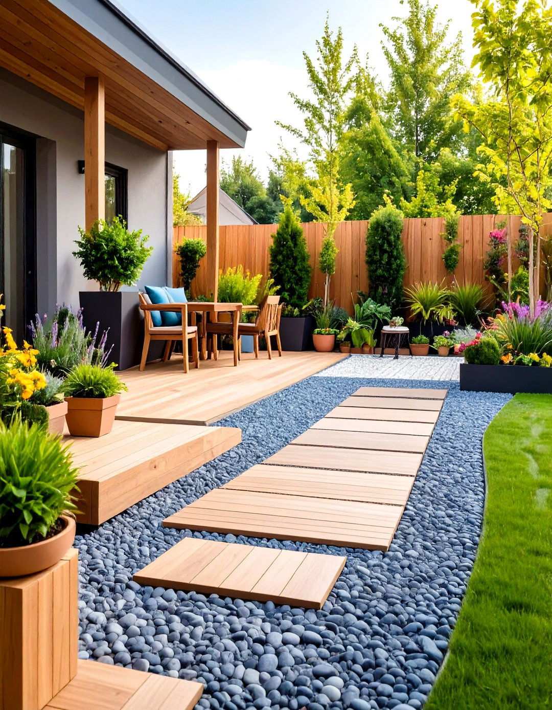 Smart Hardscape Integration and Material Selection - 20 AI Landscape Design Ideas