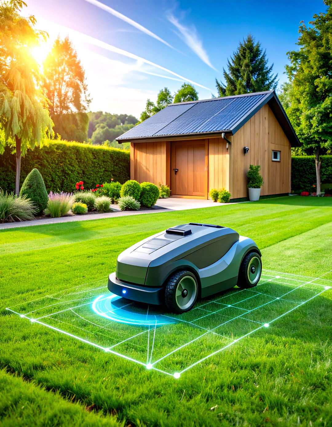 Smart Lawn Care and Grass Management - 20 AI Landscape Design Ideas