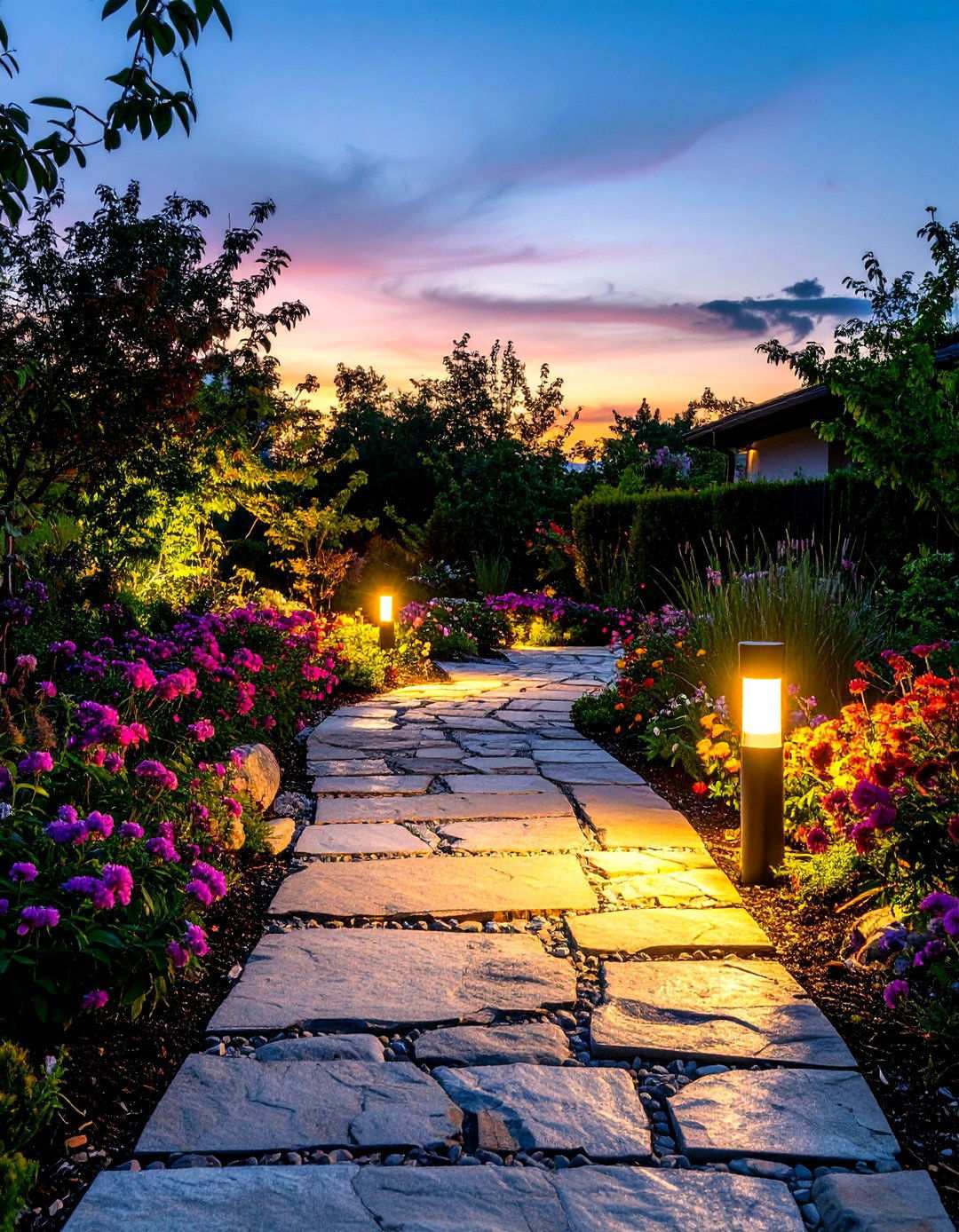 Smart Lighting Design for Landscape Enhancement - 20 AI Landscape Design Ideas