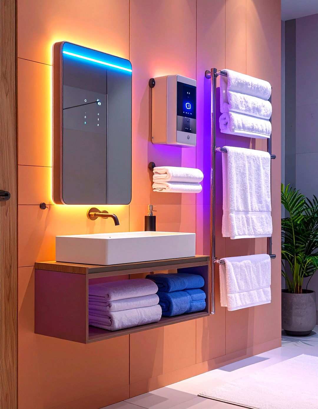 Smart Sensor Activated Towel Rack - 20 Bathroom Towel Rack Ideas