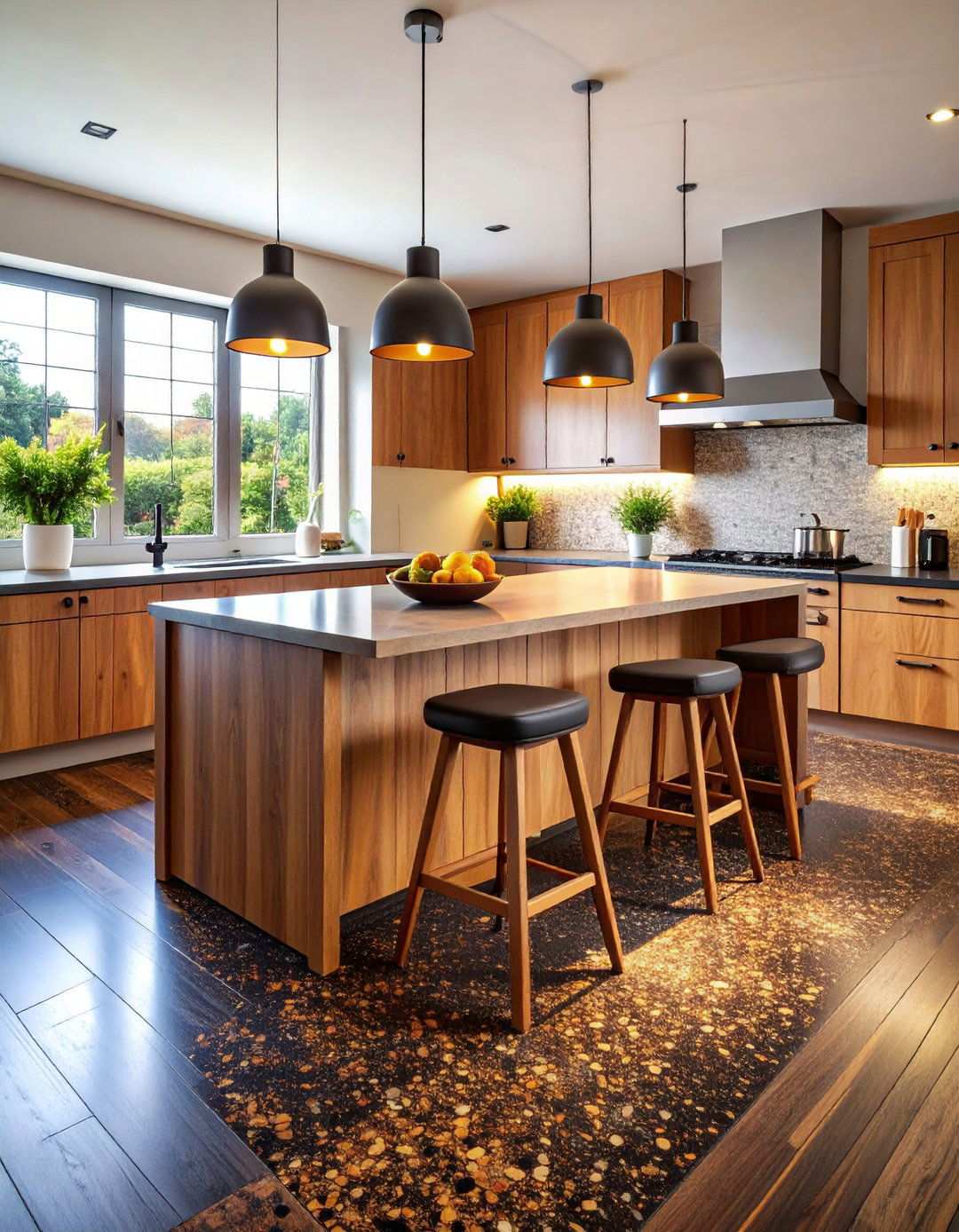 Soft Eco Friendly Cork Black Kitchen Floor - 20 Black Kitchen Floor Ideas