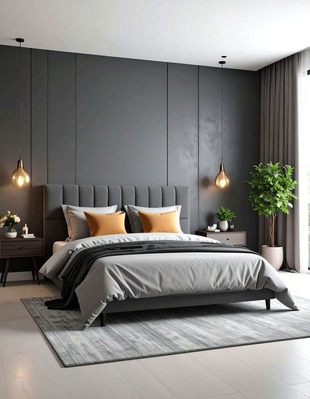 Soft Ombre Fade - 20 Black Accent Wall Bedroom Ideas
