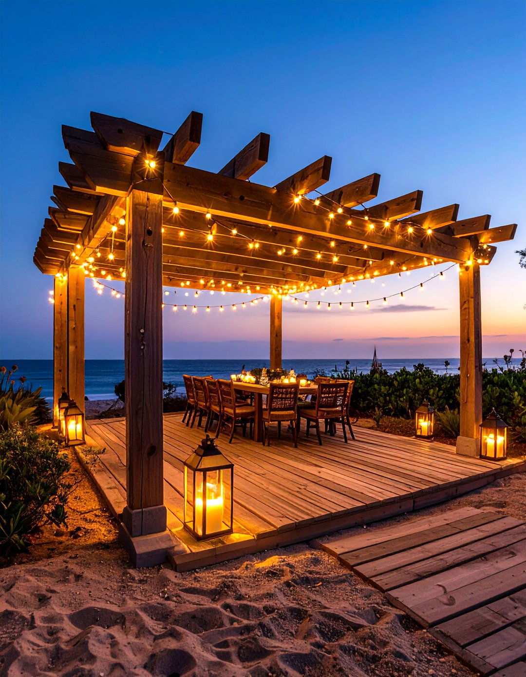 Solar Lanterns and String Lights Set the Mood in Beach House Decor - 20 Beach House Decor Ideas