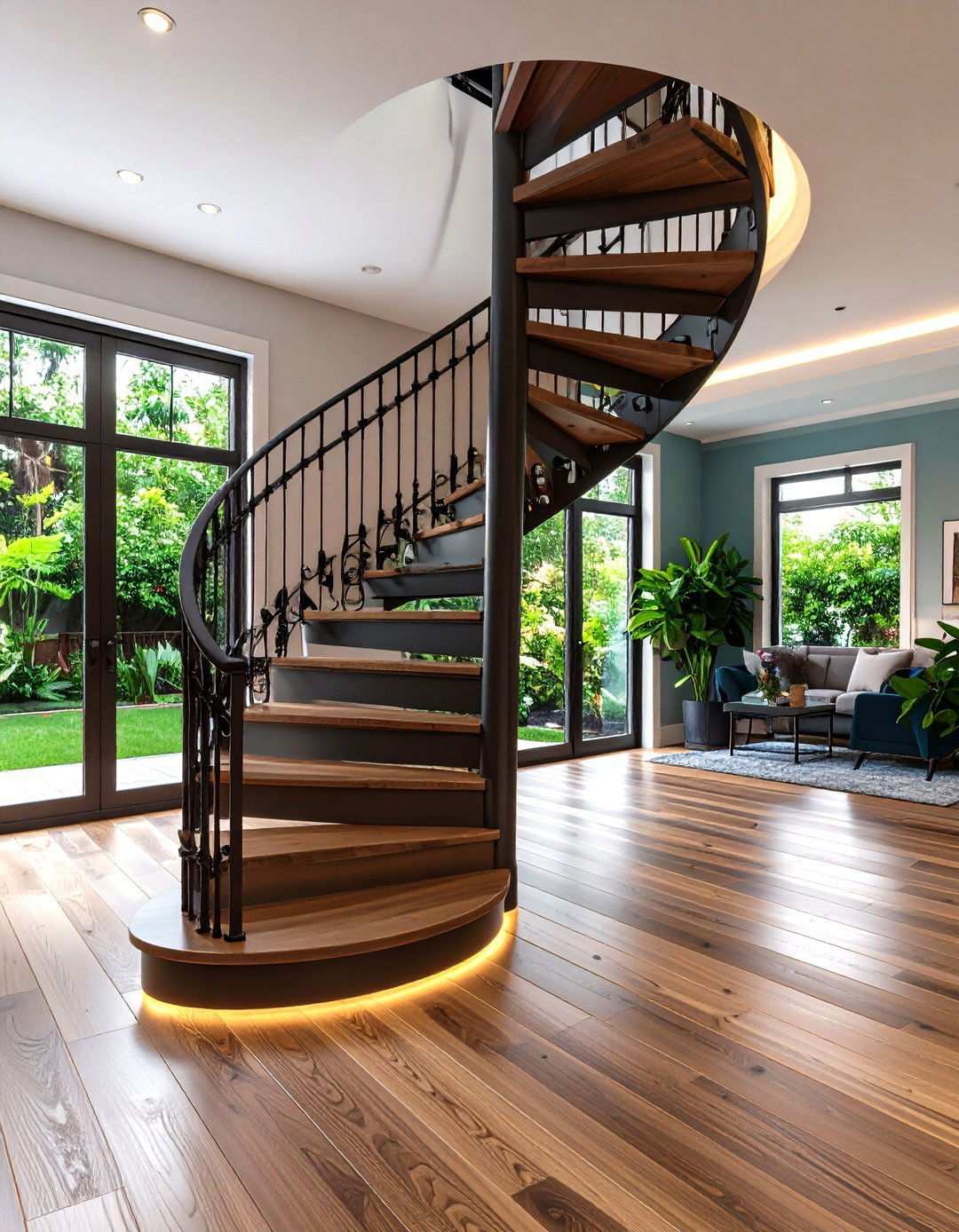 Spiral Staircases for Architectural Drama - 20 Barndominium Interior Ideas