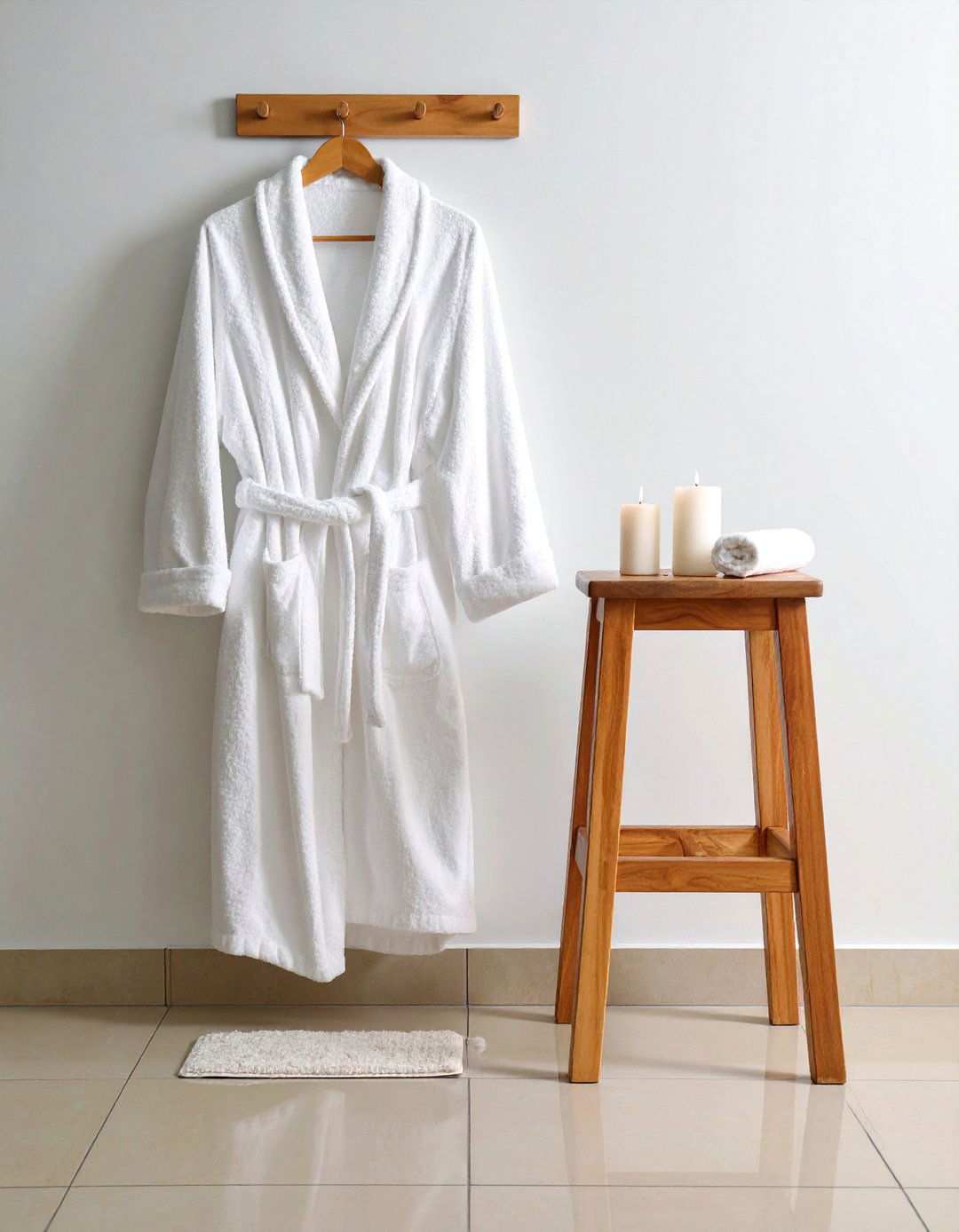Stage a Lifestyle Moment with a Robe and Candle - 20 Bathroom Staging Ideas