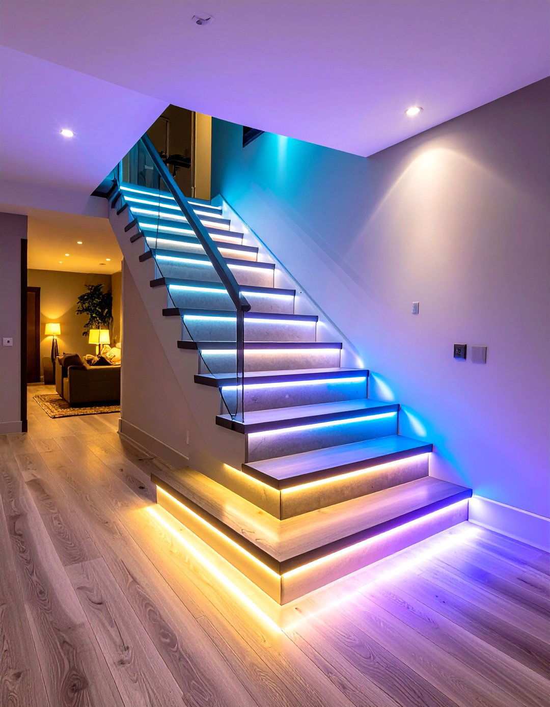 Stairway Safety and Accent Basement Lighting - 20 Basement Lighting Ideas