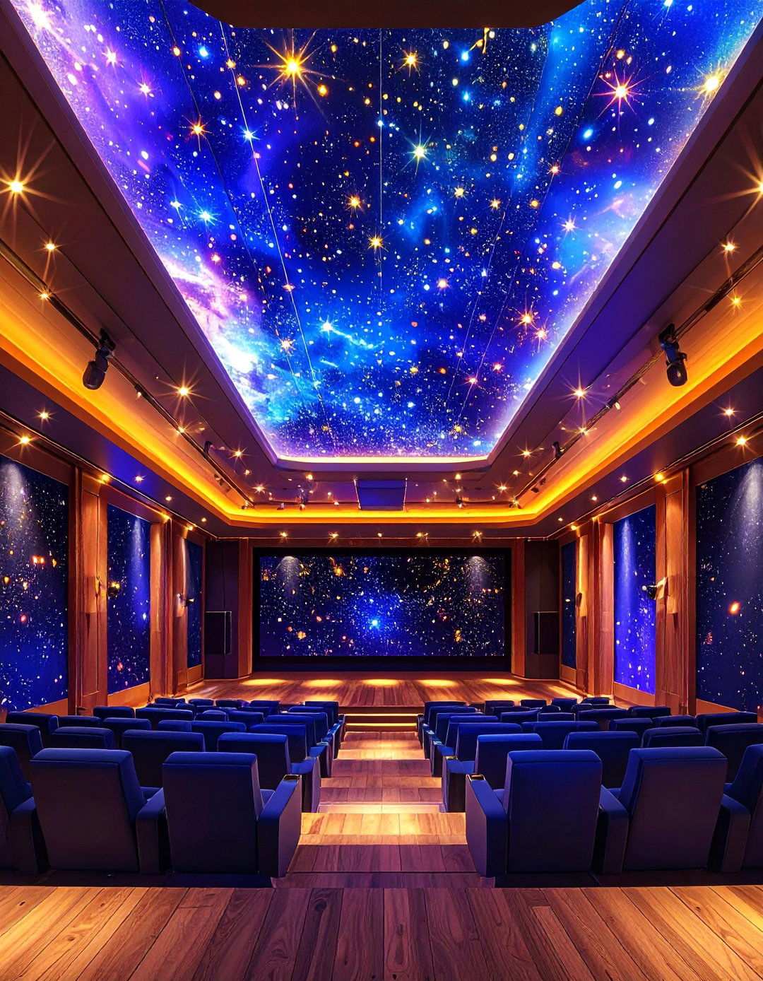 Starry Night Ceiling Design for Magical Basement Theater Ambiance - 20 Basement Home Theater Ideas