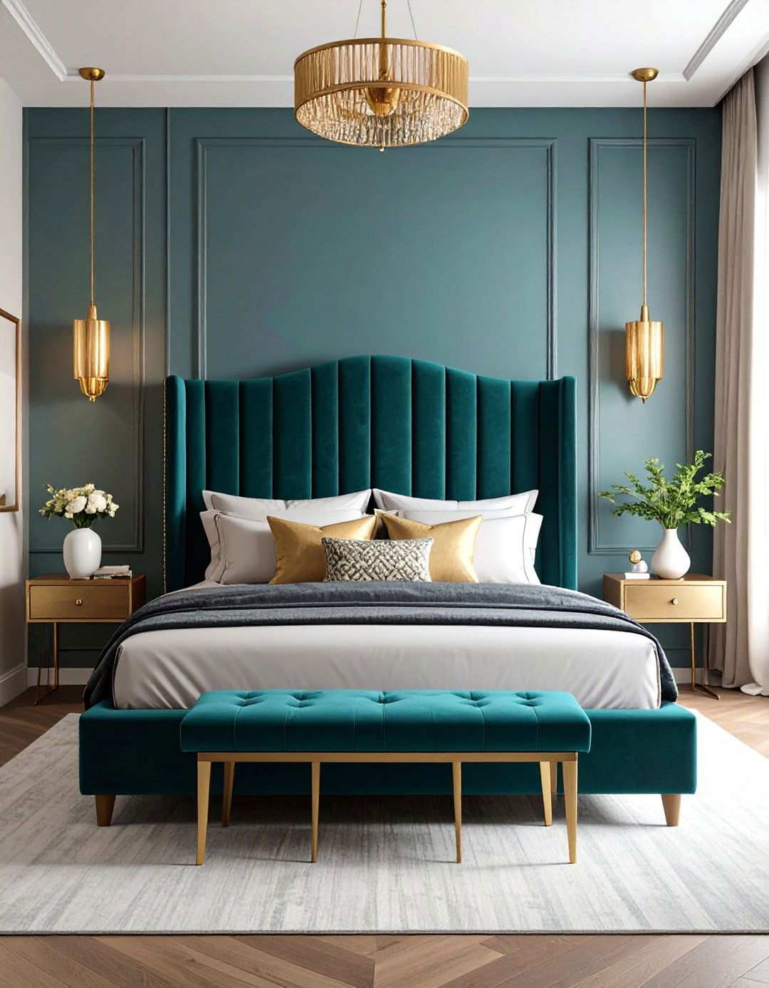 Statement Headboard Bedroom Design - 20 Bedroom Design Ideas