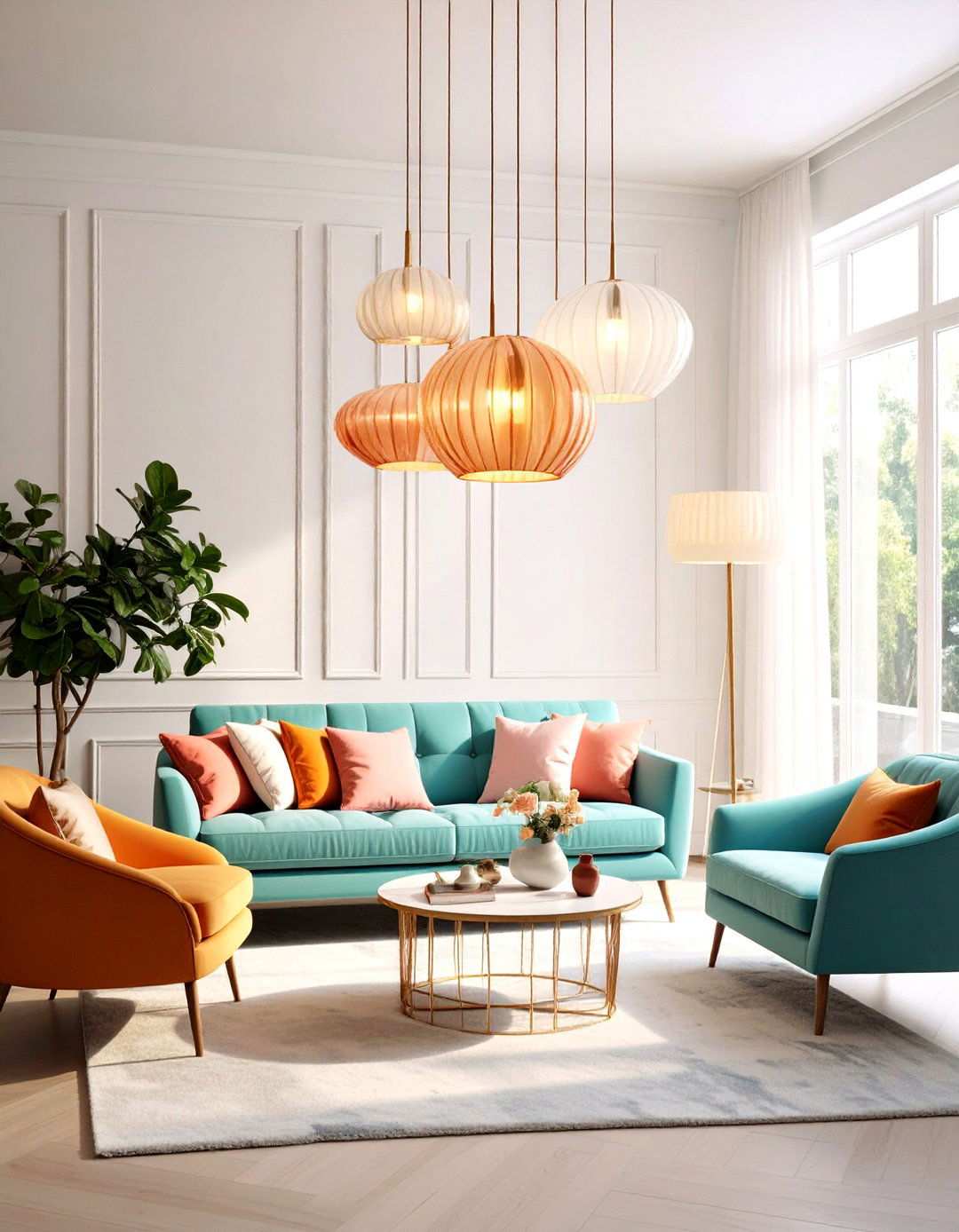 Statement Lighting Fixtures for Living Room Drama - 20 70s Living Room Ideas