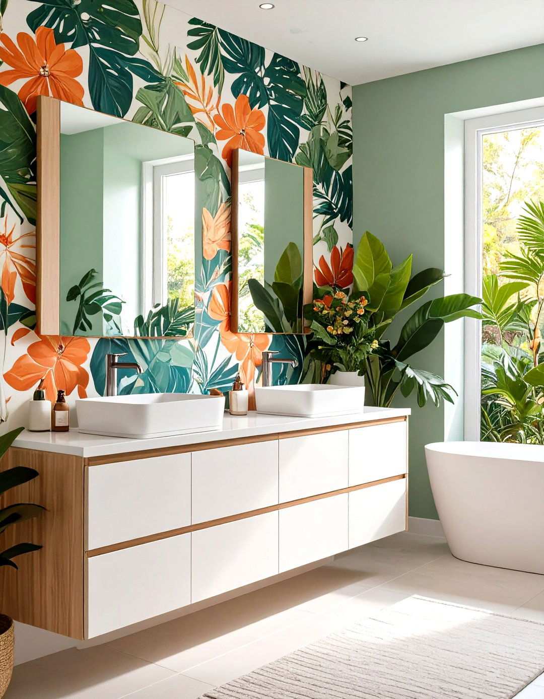 Statement Wallpaper Bathroom Drama - 20 Aesthetic Bathroom Ideas