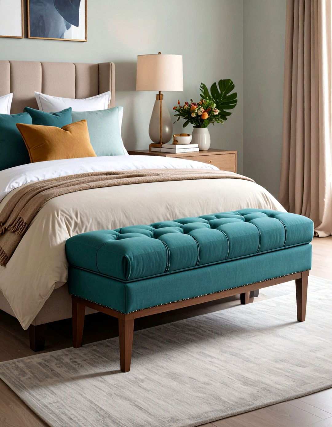 Storage Bench Seating at the End of Bed Bedroom Sitting Area - 20 Bedroom Sitting Area Ideas