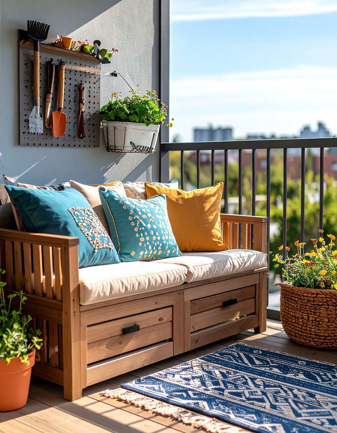 Storage Integration for Organized Balcony Living - 20 Balcony Ideas