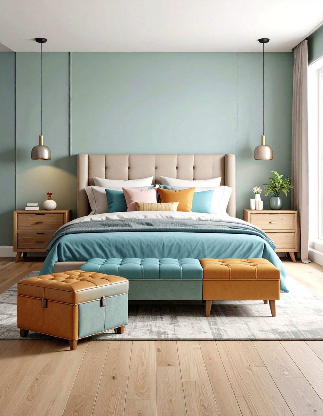 Storage Ottomans and Benches Hide Chaos in a Bachelor Room - 20 Bachelor Room Ideas