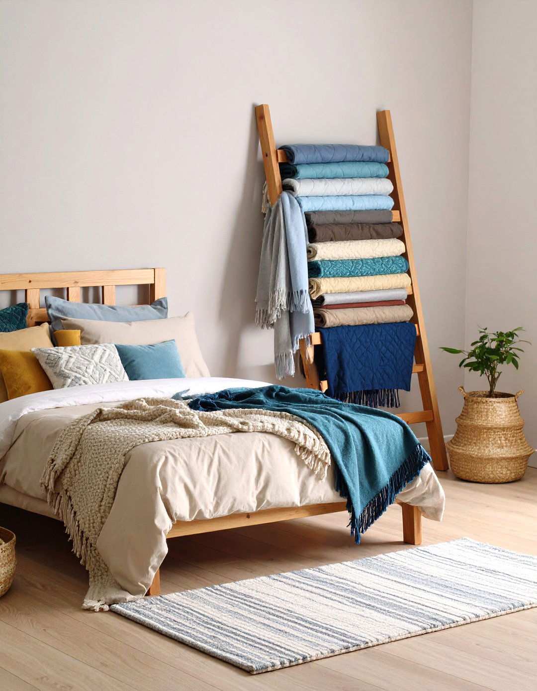 Storage Ottomans Hide Bedding in Plain Sight - 20 Bedding Storage Ideas