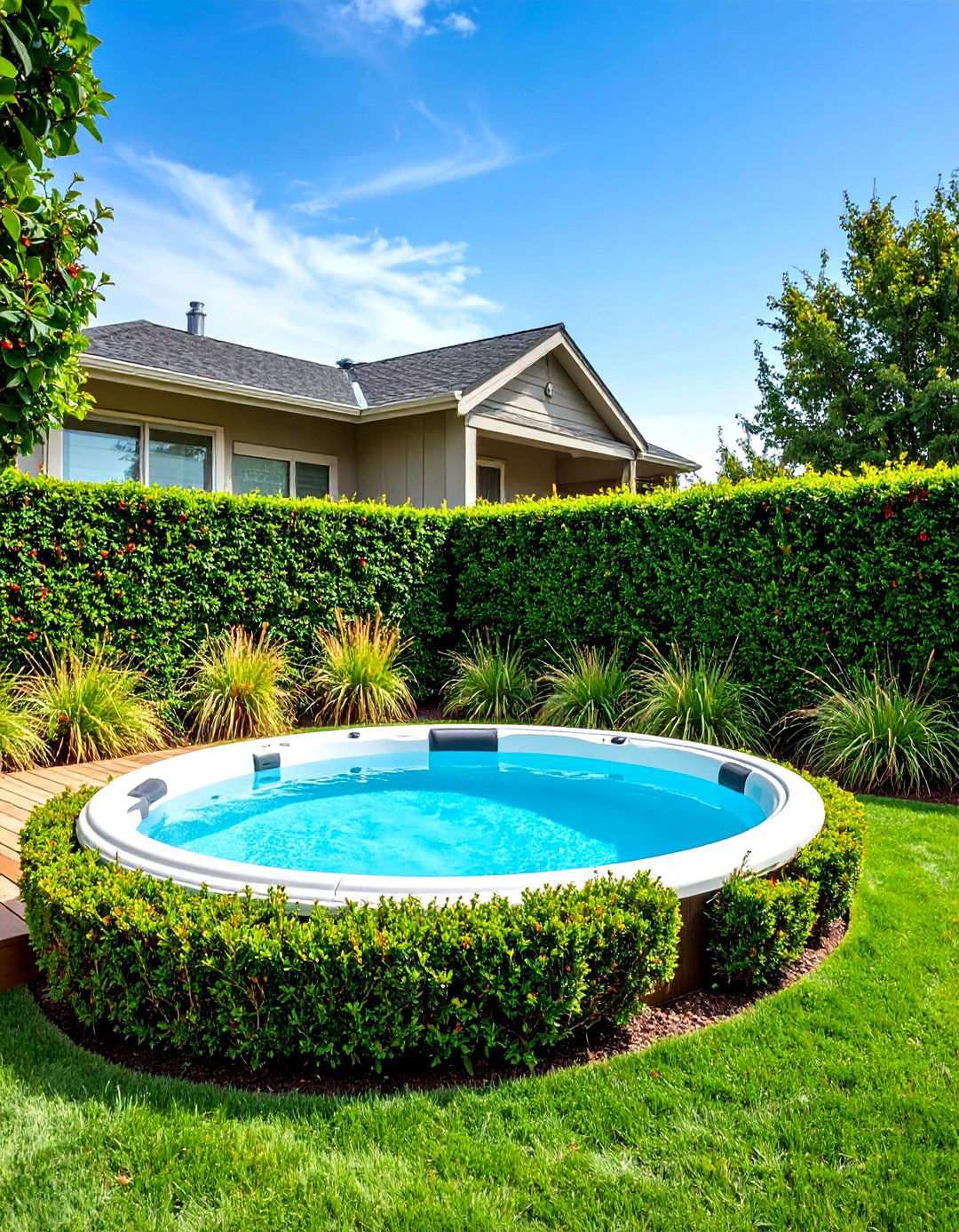 Strategic Evergreen Landscaping Around Hot Tubs - 20 Backyard Hot Tub Privacy Ideas