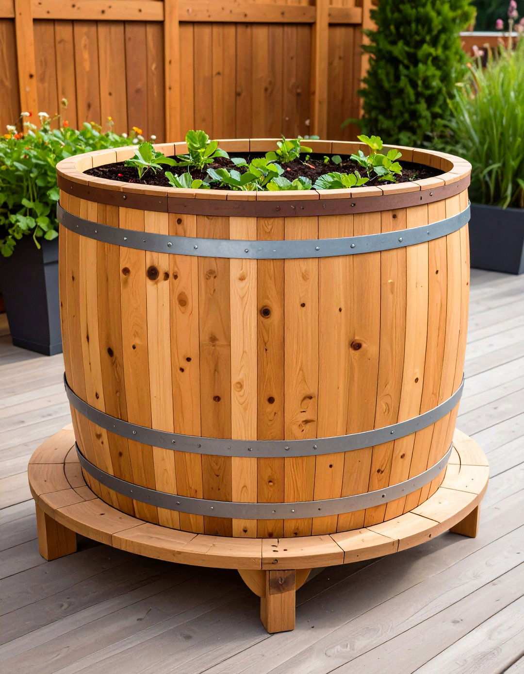 Strawberry Barrel Planter - 20 Strawberry Planter Ideas