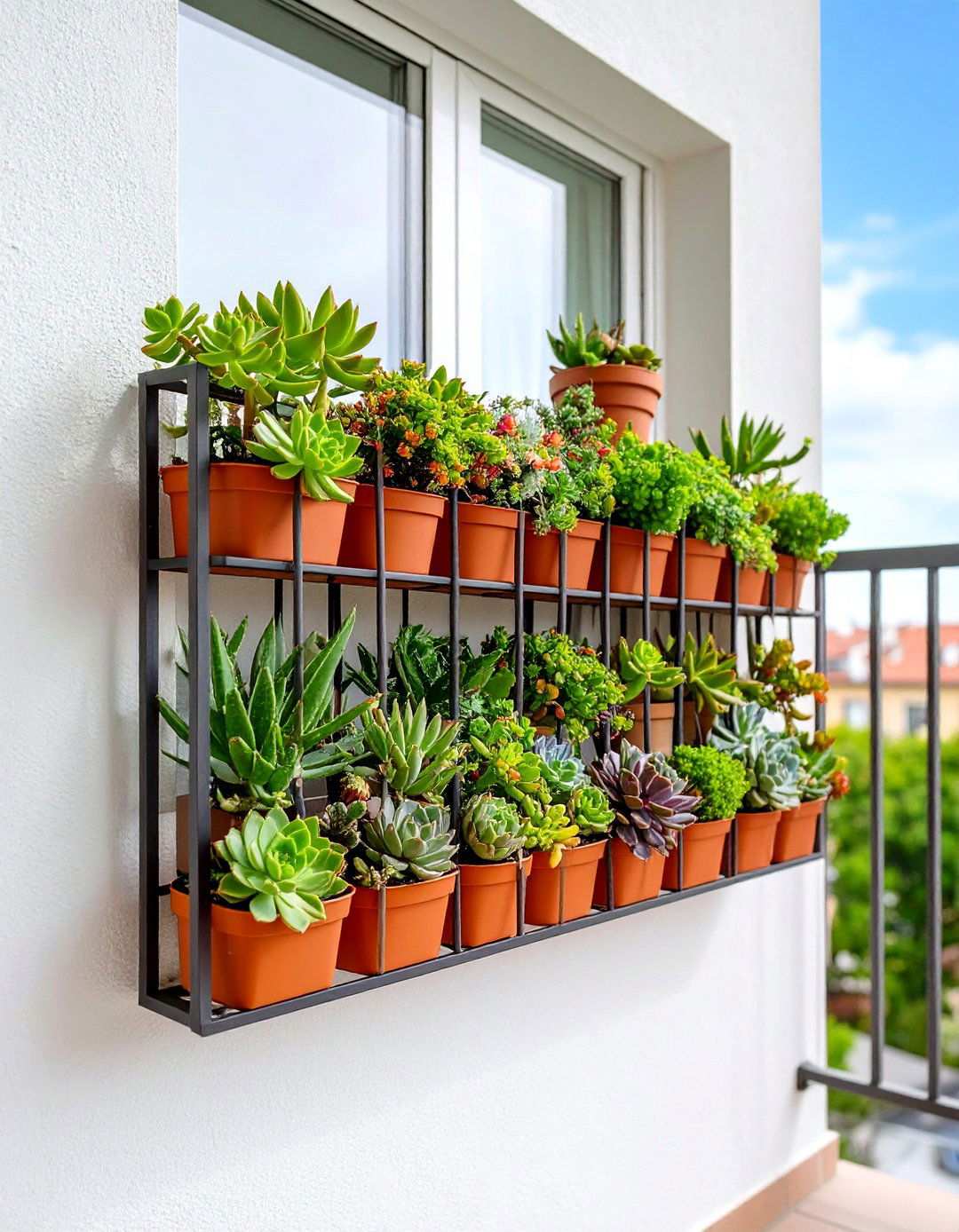 Succulent Wall Garden for Low Maintenance Beauty - 20 Balcony Ideas