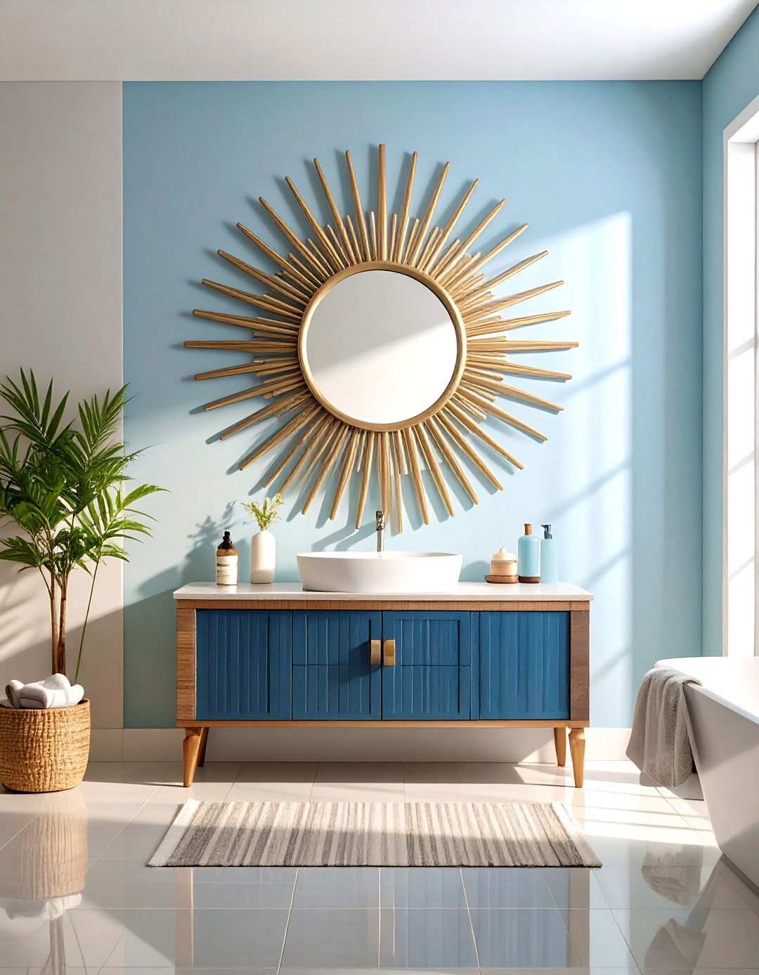 Sunburst Bathroom Mirror Delivers Art Deco Glamour - 20 Bathroom Mirror Ideas