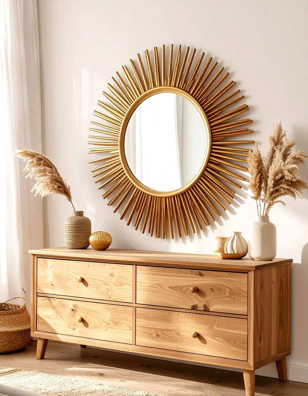 Sunburst Mirror Bedroom Wall Statements - 20 70s Bedroom Decor Ideas