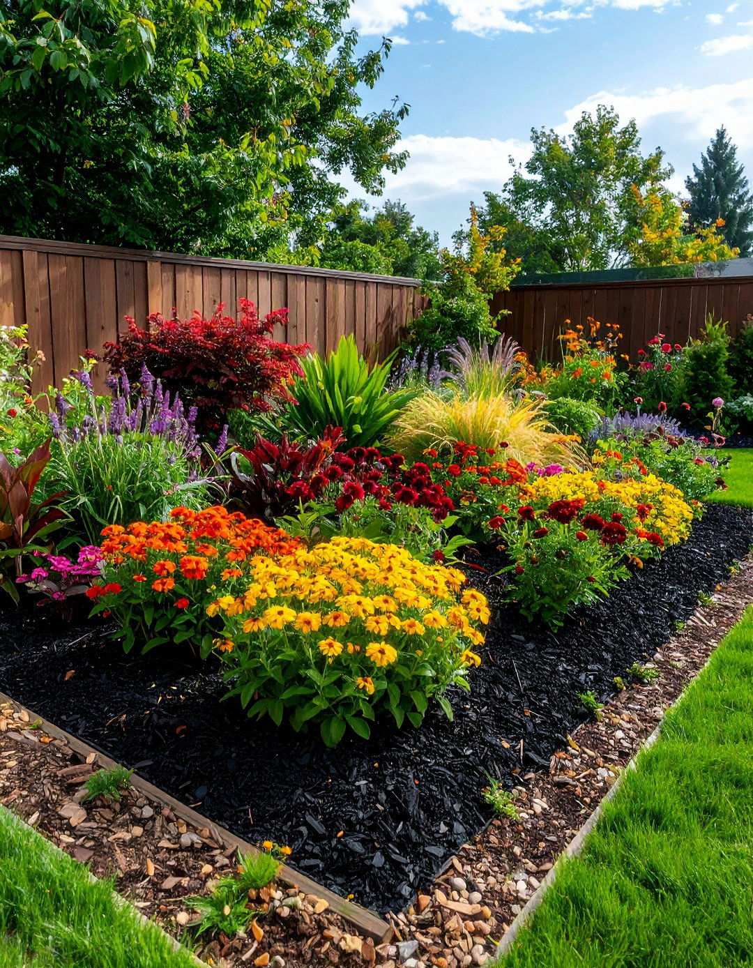 Sustainable Recycled Wood Black Mulch Reduces Waste - 20 Black Mulch Landscaping Ideas