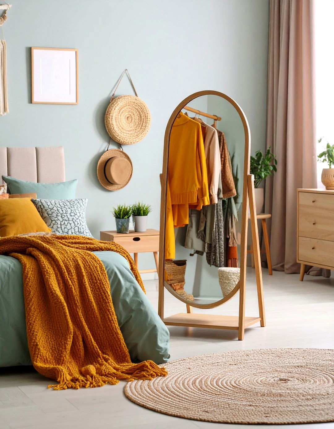 Swivel Standing Dressing Mirror - 20 Bedroom Mirror Ideas