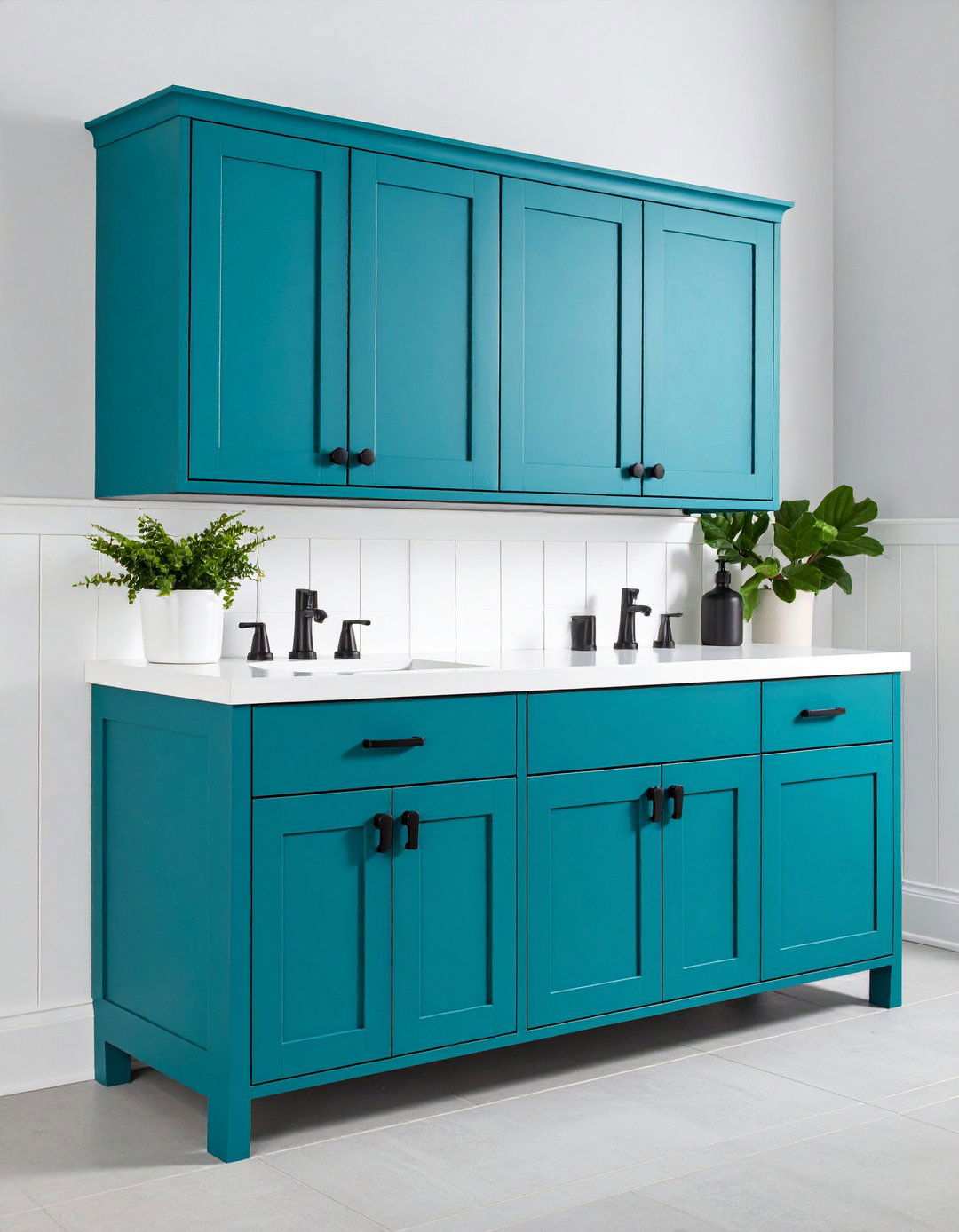 Teal Energy Cabinets - 20 Bathroom Cabinet Color Ideas