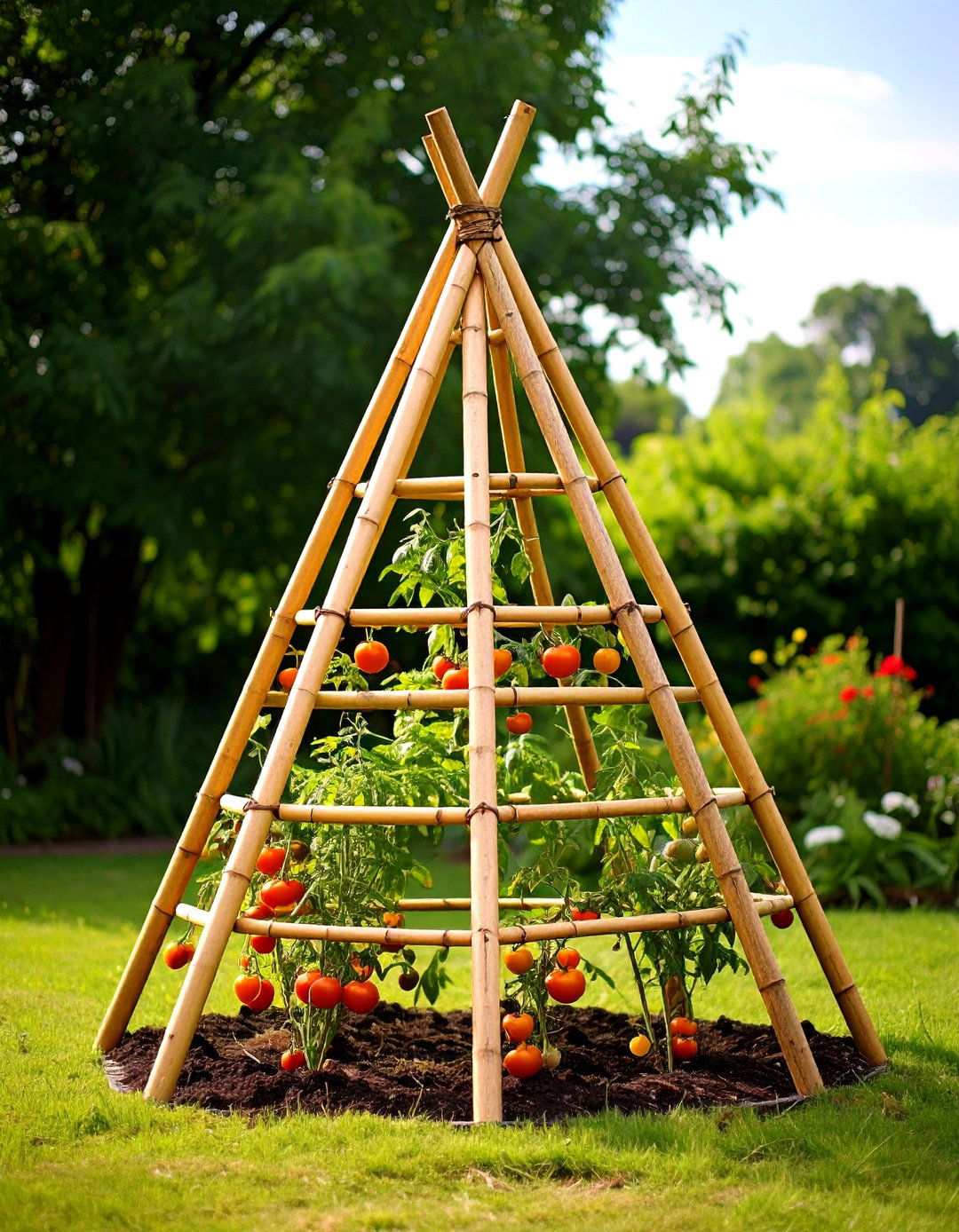 Teepee Tipi Trellis - 20 Tomato Trellis Ideas