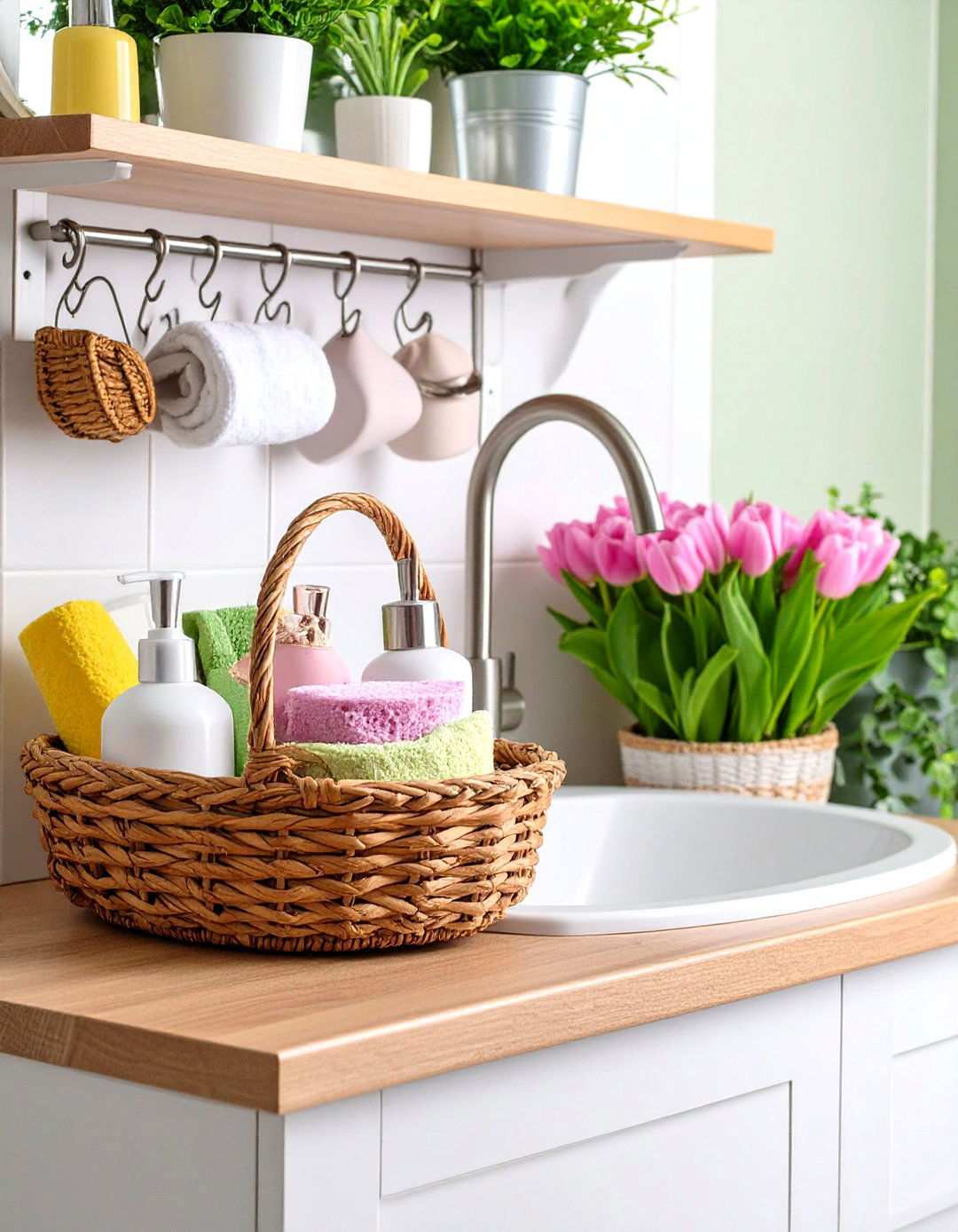 Tension Rod Trick Expands Flexible Bathroom Storage - 20 Bathroom Storage Ideas