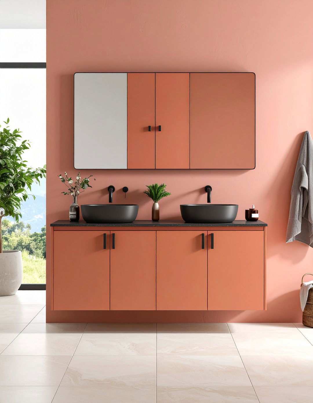 Terracotta Warmth Cabinets - 20 Bathroom Cabinet Color Ideas