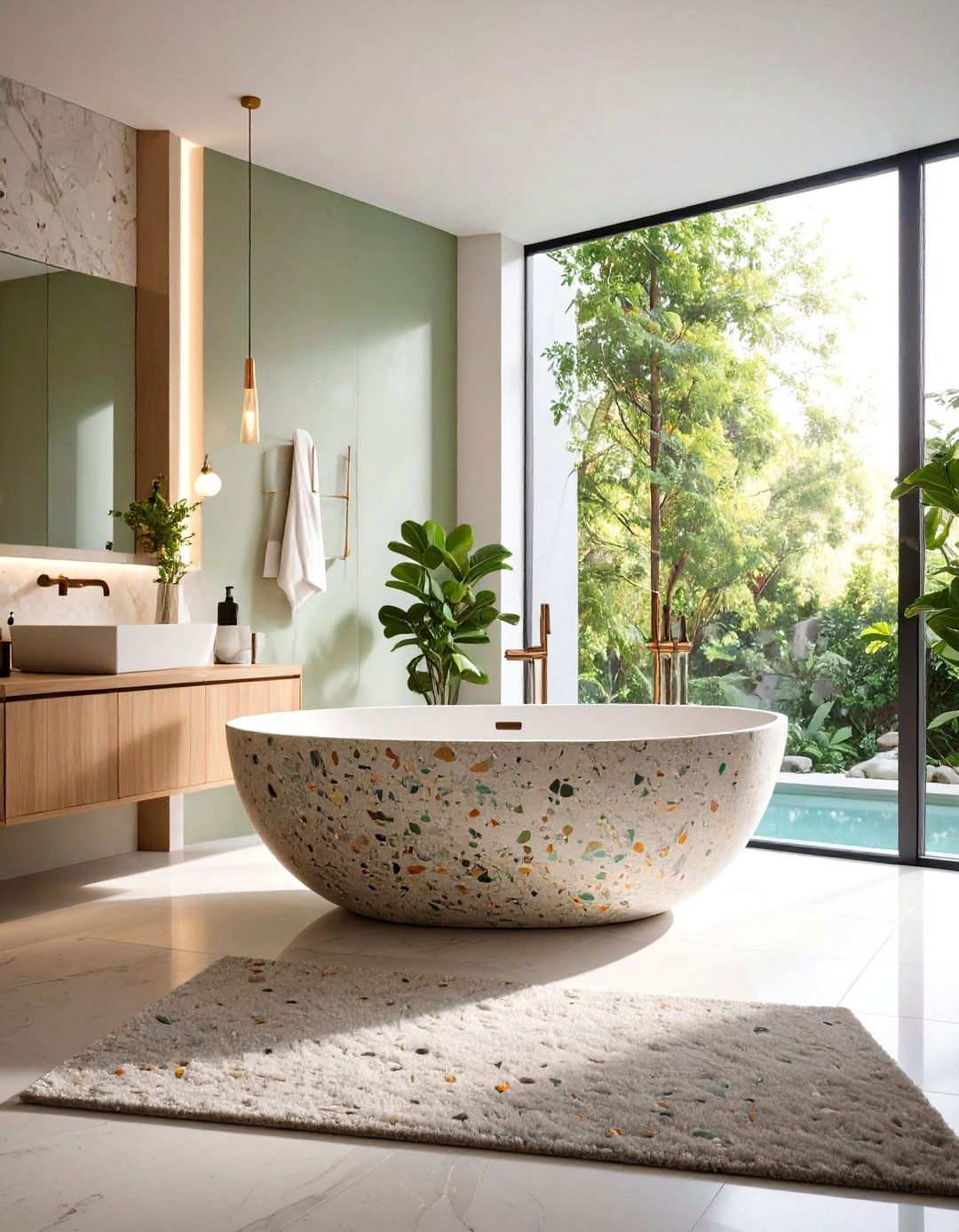 Terrazzo Pattern Bathtub for Playful Texture - 20 Bathtub Ideas