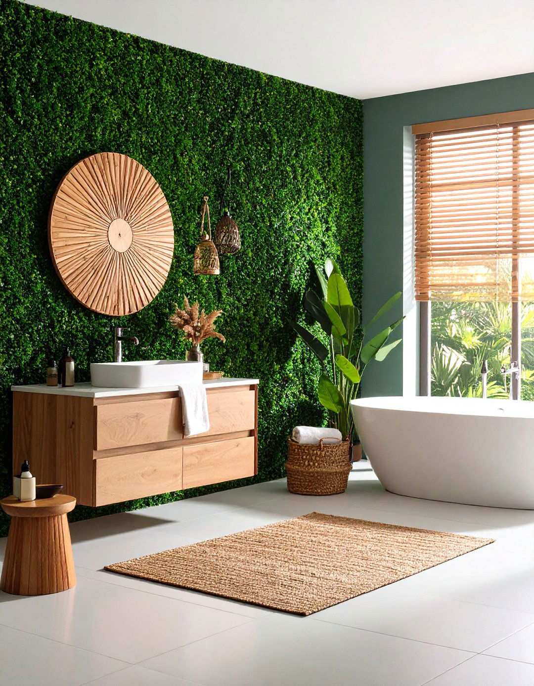 Textured Faux Grasscloth Wallpaper Warmth - 20 Bathroom Wallpaper Ideas