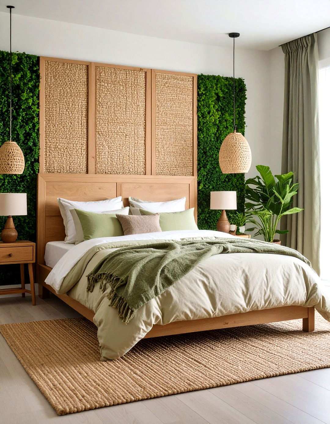 Textured Grasscloth Accent Wall - 20 Bedroom Accent Wall Ideas