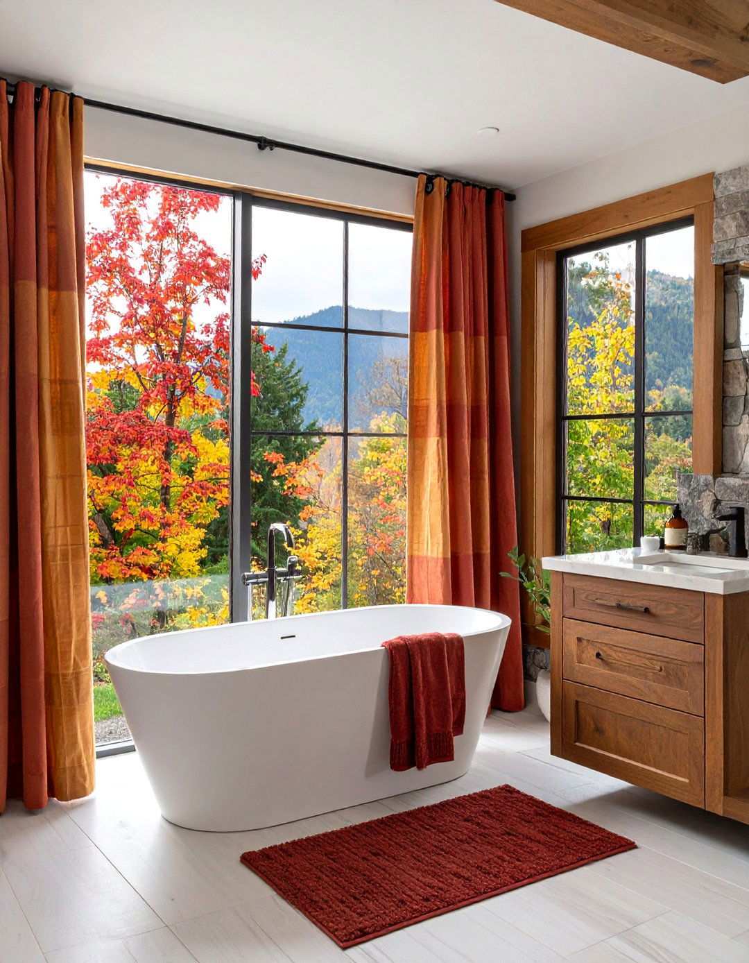 Textured Waffle Weave Bathroom Curtain Designs - 20 bathroom curtain ideas